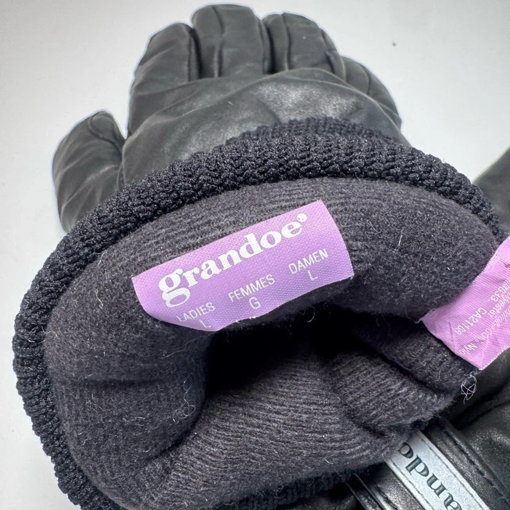Grandoe Black Vegan Leather Gloves